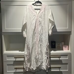 White and pink Indian outfit